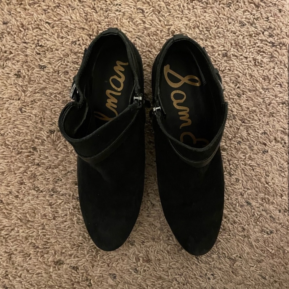 Sam Edelman Black Suede Ankle Boots - Picture 3 of 4